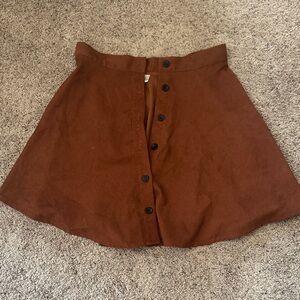Brown Button-Up Women's Skirt